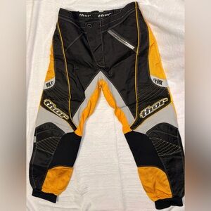 Vintage Thor Phase Motocross Pants in Black and Yellow 30